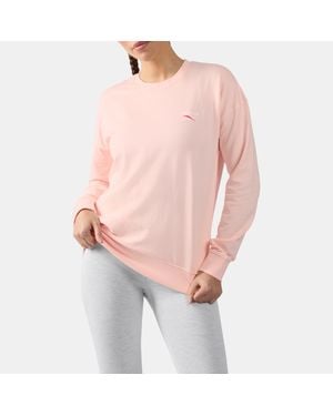 Reebok Id Small Logo French Terry Crewneck Sweatshirt - Pink
