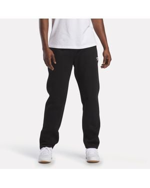 Reebok Id Leg Logo Open Hem Fleece Joggers - Black