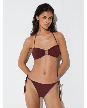 Reiss Floral-Print Halter Bandeau Bikini Top - Multicolour
