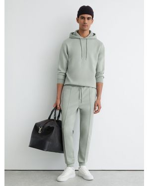 Reiss Premier - Mint Green Premium Interlock-jersey Joggers, Xs - Grey