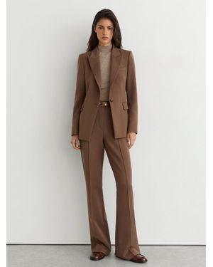 Reiss Flared Suit Trousers - Natural