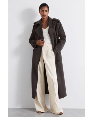 Reiss Atelier Wool And Cashmere Trench Coat - Multicolour