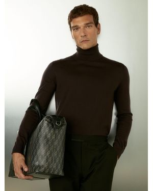 Reiss Slim Fit Merino Wool Roll Neck Jumper - Black