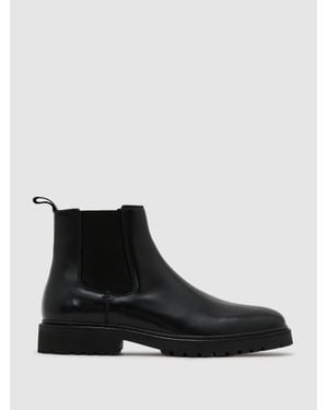 Reiss Leather Chelsea Boots - Black