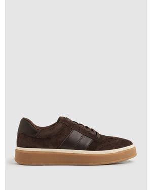 Reiss Lizzie Suede Low-Top Trainers - Brown