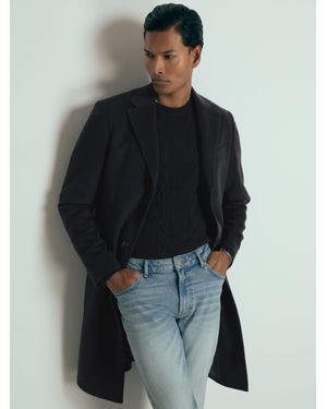 Reiss Tycho Overcoat Cashmere Plain - Blue