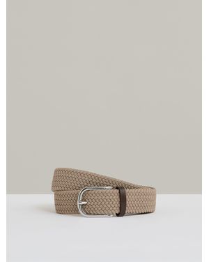 Reiss Elmont - Stone Basket Weave Belt, 32 - Multicolour