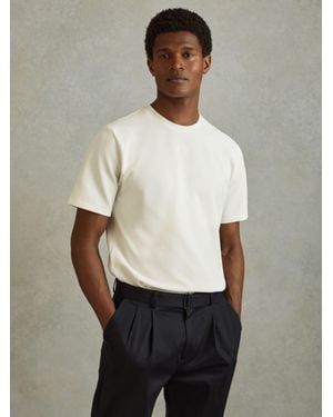 Reiss Wick - Off White Wick Textured Crew-neck T-shirt, M - Natural