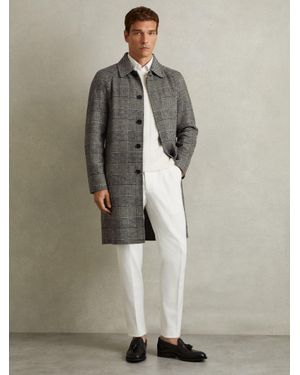 Reiss Checked Wool-Blend Car Coat - Multicolour