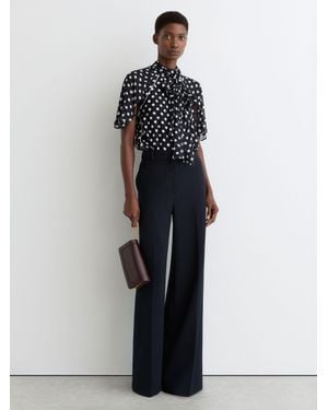 Reiss Polka-Dot Tie-Neck Blouse - Multicolour