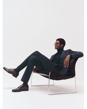 Reiss Promise - Navy Wool-blend Tailored-fit Suit Trousers, 36w X 31l (uk 36 R) - Blue