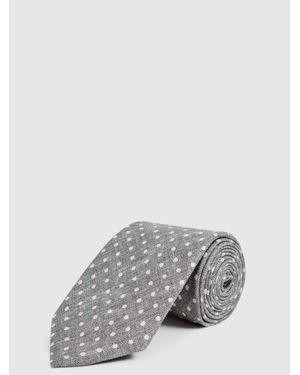 Reiss Silk Polka Dot Tie - Grey
