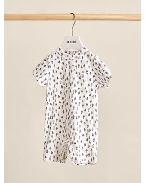 Reiss Dakota Print Cotton Jersey Printed Romper, Cream - Natural