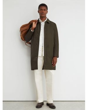 Reiss Technical Long Zip-Through Jacket - White