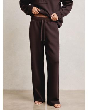 Reiss Wide-Leg Interlock Drawstring Joggers - Natural