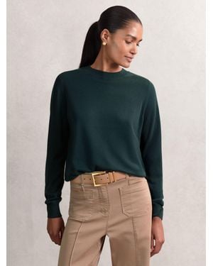 Reiss Merino Wool Crew-Neck Jumper - Blue