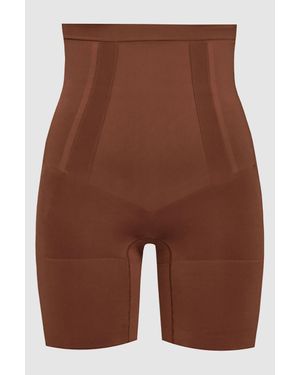 Spanx Shapewear Super Firming High Rise Mid-Thigh Shorts - Brown