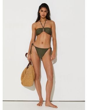 Reiss Shimmer Side-Tie Bikini Bottoms - White