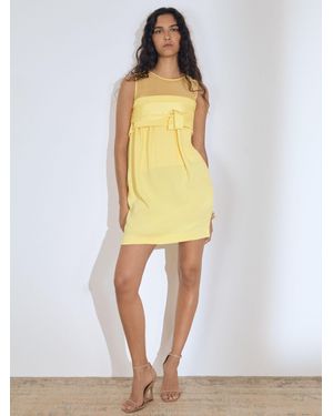 Reiss Atelier Ribbon-Tie Corset Shift Dress - Yellow