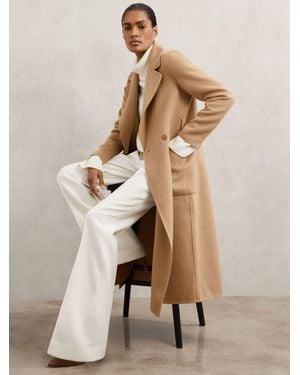 Reiss Wool-Blend Double-Breasted Blindseam Coat - Natural