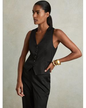 Reiss Millie Waistcoat Woven - Black