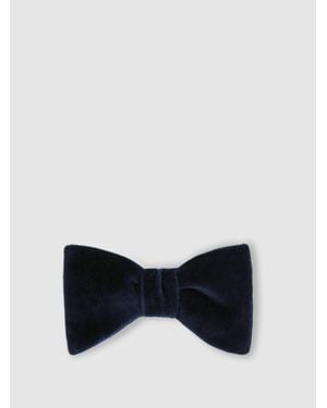 Reiss Hike - Navy Velvet Bow Tie, One - Black
