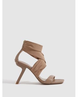 Reiss Wrap Front Angled Heels - Natural