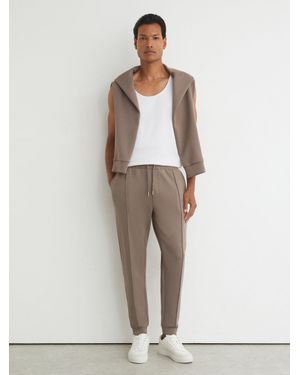 Reiss Sueded Interlock Jersey Cuffed Joggers - White