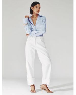Reiss Belinda - White Straight-leg Turn-up Jeans, 26" - Natural