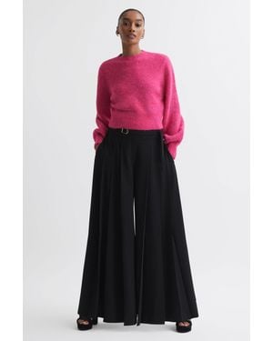 Florere Wide Leg Belted Trousers - Red