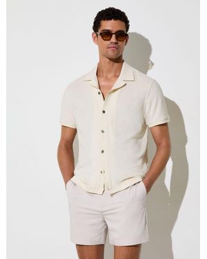Reiss Towelling Short-Sleeve Shirt - White