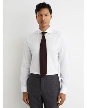 Reiss Storm Slim Fit Cotton Double-Cuff Shirt - White