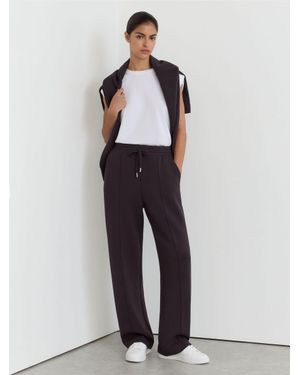 Reiss Petite Premium Interlock Wide-Leg Joggers - White