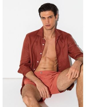 Reiss Sun - Dusty Orange Side-adjuster Swim Shorts, M - Brown