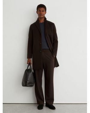 Reiss Wool-Blend Single-Breasted Epsom Coat - Black