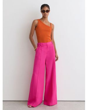 Reiss Aysha - Orange Stretch-cotton Asymmetric-neck Vest, M (us 8-10) - Pink