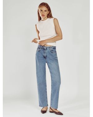 Reiss Selin Tall Mid-Rise Straight-Leg Jeans - Blue