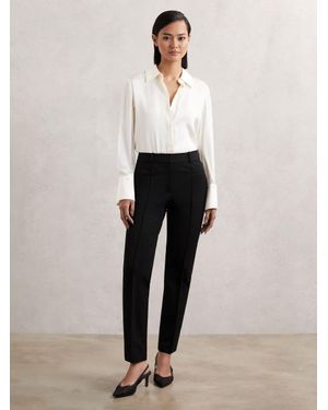 Reiss Pintuck Tapered Trousers - Natural