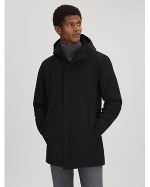 Scandinavian Edition Waterproof Hooded Coat - Black