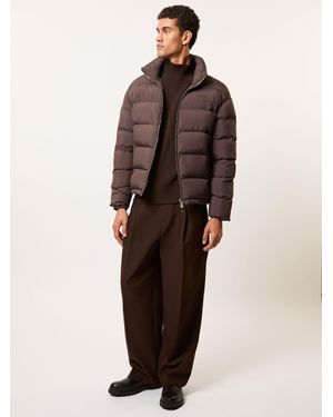 Reiss Myles - Brown Monogram Quilted Relaxed Puffer Jacket, Xxl