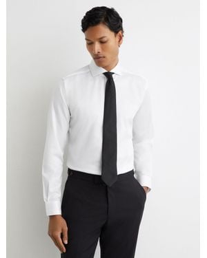 Reiss Stormular Fit Cotton Double-Cuff Shirt - White