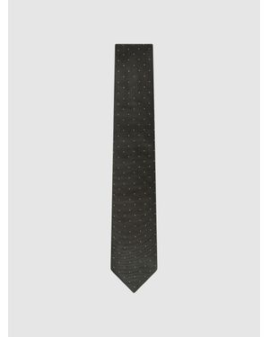 Reiss Liam - Dark Green Polka Dot Tie, One