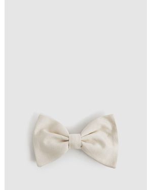 Reiss Ivory Grosgrain Silk Bow Tie, , Light - Natural