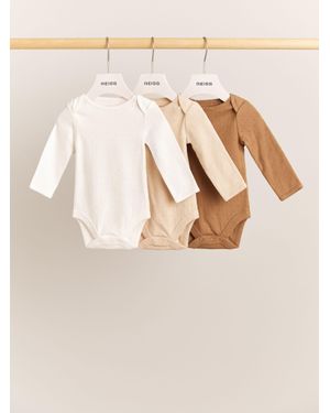 Reiss 3 Pack Pointelle Bodysuits - Natural