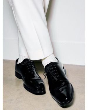 Reiss Mead - Black Patent Leather Lace-up Oxford Shoes, Us 8 (uk 7) - White