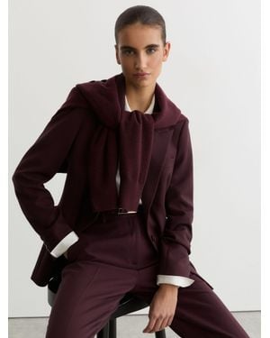 Reiss Gabi Dark Berry Tailored Single Breasted Suit Blazer - Brown