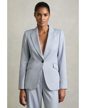 Reiss Single-Breasted Peak-Lapel Tailored Blazer - Grey