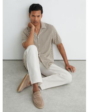 Reiss Suede Penny Loafer Espadrilles - White
