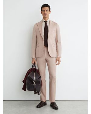 Reiss Virgin Wool Single-Breasted Tailored-Fit Blazer - White