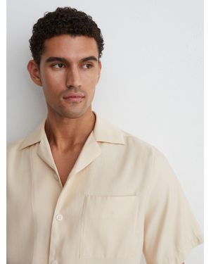 Reiss Blend Relaxed Cuban-Collar Shirt - Natural